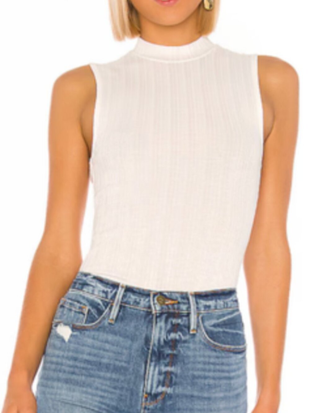 NWT - Vince Mock Ribbed tank top (M)